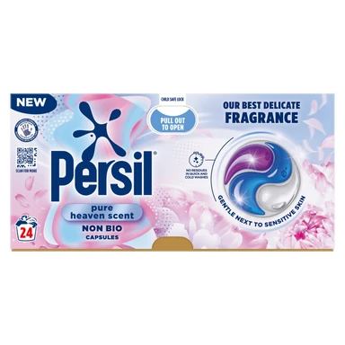 Persil 3in1 PODS, Washing Liquid Laundry Detergent Capsules, Non Bio, Pure Heaven Scent, 24 Washes