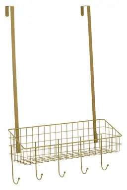 Maison by Premier Smart Design Gold Finish Over The Door Hanger, Versatile Storage Over Door Hooks, Sturdy Hanging Hooks