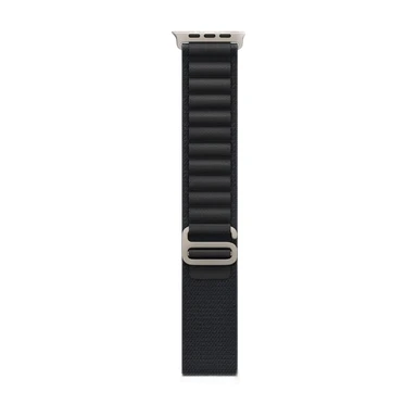 Apple Watch Alpine Loop - Schwarz (49mm, Natur Titan, L)