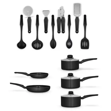 Swan 14 Piece Pan and Tool Set, Black