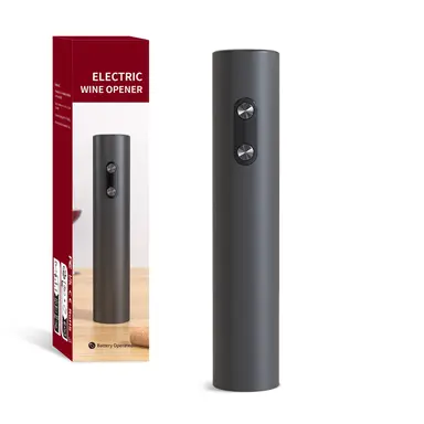 Cuisync Electric Wine Opener, Battery Operated Automatic Electronic Corkscrew, Cordless Automatic Corkscrew, Fast Cork Removal, One Click Button, Gift for Wine Lovers, Black, KB1-602301