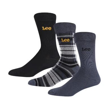 Lee Telfer sokken - zwart/geruit/middelgrijs - maat 38–42