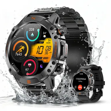 WalkerFit Sport-Smartwatch M6 Ultra Schwarz - 2 Armbänder