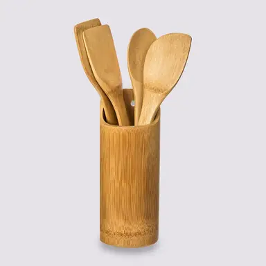 5five Bamboe Bestekset - 4 stuks, Spatel, Rijstspatel, Lepel