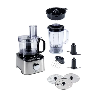 Kenwood MultiPro Compact FDM301SS – Kompakt-Küchenmaschine, 2,1 Liter, leistungsstarker Küchenhelfer mit Acryl-Mixaufsatz, Zitruspresse & weiterem Zubehör, Metallgehäuse, 800 W, Silber