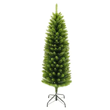 Daisy Darcy 5ft Green Slim Christmas Tree with Metal Stand