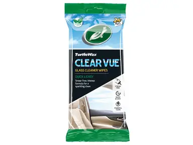 TURTLE WAX Clear Vue Glass Cleaner Wipes (Pack of 24)