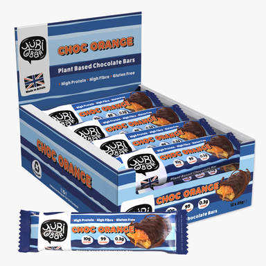 YuBi Bar Protein Nutrition Bar Protein Bars Chocolate Orange Flavour - 12 x 35g