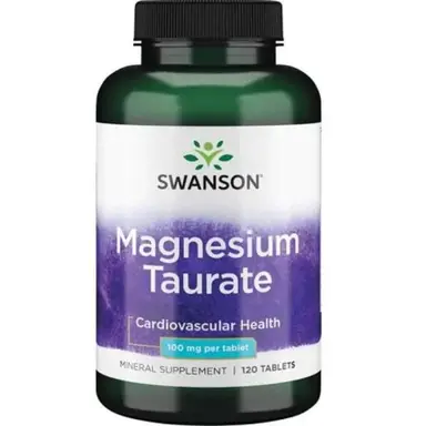 Swanson Magnesium Taurate Heart Muscle 100mg Heart Support Capsules - 120 Capsules