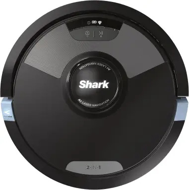 Shark AI Ultra 2-in-1 Saugroboter, Saugroboter mit Wischfunktion, Anti-Haar-Wickel, für Teppich und Hartboden, Staubsaugerroboter, 110 Min Laufzeit, manuelle und App-Steuerung, Schwarz, RV2600WDEU