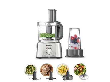 Kenwood Multipro Express Food Processor, 1000W, 3L, 6 Accessories, Pulse Function, Dishwasher Safe, Silver, FDP65.180SI