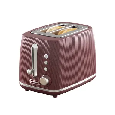 DAEWOO Cascade 2 Slice Toaster, Textured, Wide Slots, Ruby Red - SDA2778GE