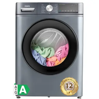 CHiQ CFL100-14586IM3XA Lave-linge frontal avec lavage vapeur, intelligent et rapide, capacité 10 kg, 15 programmes, classe énergétique A - Gris 