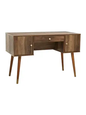 Interiors by Premier Desk Frida 1 Drawer 2 Doors Light Walnut