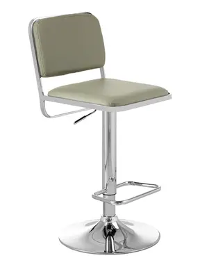 Interiors by Premier Bar Stool Adjustable Stockholm Faux Leather Oyster/Chrome