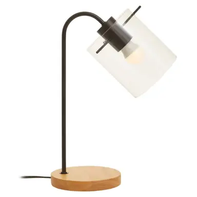 Interiors by Premier Table Lamp Stockholm Glass Shade Black H:40cm