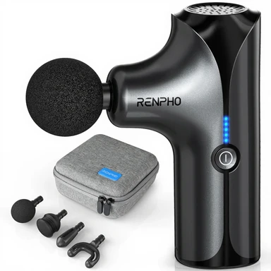 RENPHO mini massagepistool met 4 koppen en 5 snelheden