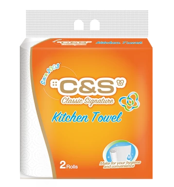 C&S 2-laags keukenpapier, 140 vellen (70 vellen x 2 rollen), zeer absorberend, absorbeert olie en water, sterk wanneer nat, essentieel voor de keuken