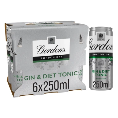Gordon's gin & Diet Tonic 6 X 250ml