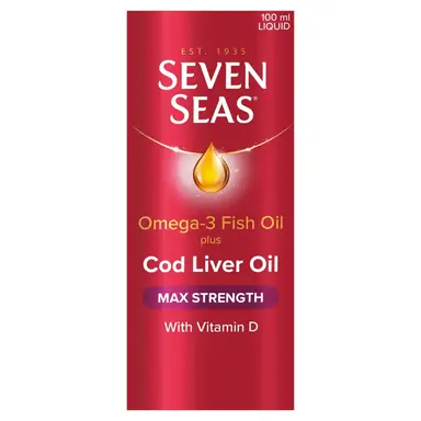 Seven Seas Omega-3 Fish Oil + Cod Liver Oil Liquid Max Strength - 100ml