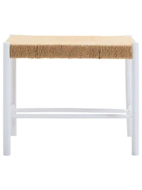 Interiors by Premier Stool Bandar Beech Wood & Hemp Rope White/Natural