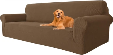 YSTYLE Stretch-Sofa-Bezug, Couchbezug für Couch-Sofa, Möbelschutzbezug für Sofa mit elastischem Boden, 4-Sitzer, LM, Braun