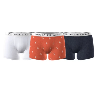 Ralph Lauren Classic Stretch-Cotton Trunk 3-Pack - Spring Melon AOPP/White/Cruise Navy