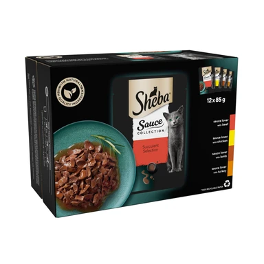 Sheba Sauce Collection Adult Cat Food Pouch Succulent Selection 12 x 85g