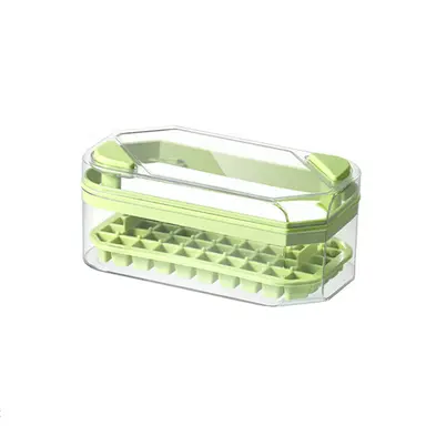 BJ Green Double-Layer 100-Cell Diagonal-Press Ice Cube Tray
