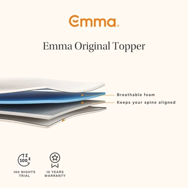 Emma Mattress Topper Original Airgocell & HRX Foam Reversible 6cm Height King