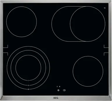 AEG HE604070XB Zwart, Roestvrijstaal Ingebouwd Keramisch