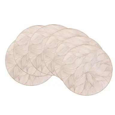 Lot de 6 Sets de Table PVC Wanxianghua Dorés, Lavables et Antidérapants, Décoration de Table Multicolore pour Fêtes et Mariages