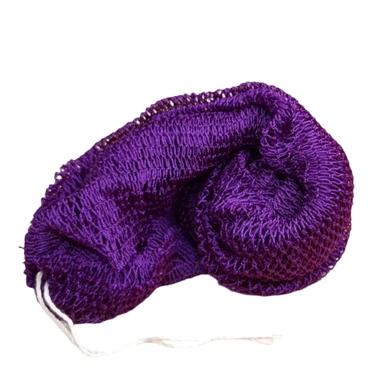 GENERIC - Kit Eponge Filet Africain Violet Et Blanc Avec Corde - 70g