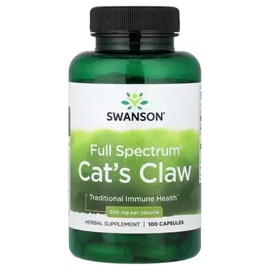 Swanson Cats Claw Immune 500mg Capsules - 100 Capsules