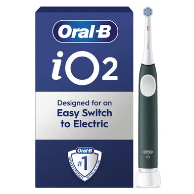 Oral‑B iO2 Electric Toothbrush, 3 quiet modes, Forest Green