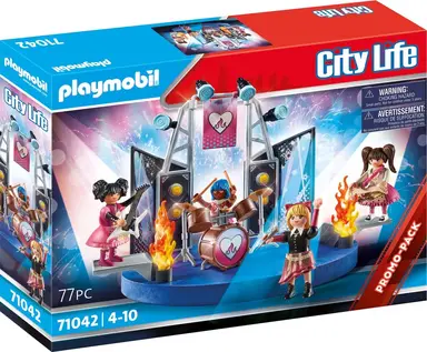 Playmobil City life band speelset - 4 figuren, podium met instrumenten