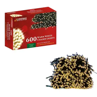 Christmas Workshop 600 LED Warm White Chaser Lights