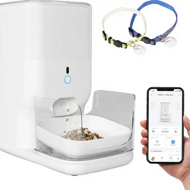 Catlink FRESH 2-F04 KI-Intelligentes Futterautomat, Weiß, individuell einstellbare Portionierung, KI-Überwachung, 4 L Fassungsvermögen, halte Lebensmittel bis zu 20 Tage frisch, unterstützt Offline-Betrieb
