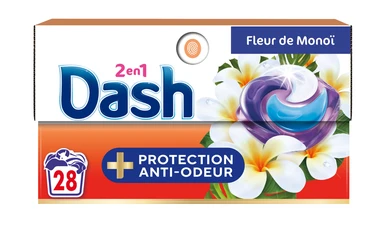 DASH tablettes 2 en 1 protection anti-odeur fleur de monoï 28 doses