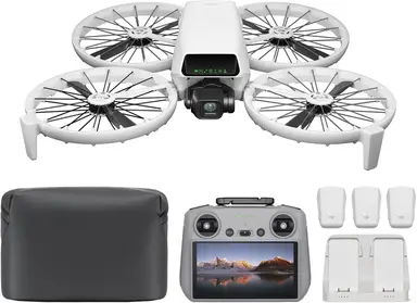 DJI Flip Fly More Combo avec Télécommande Écran RC 2, drone avec caméra 4K UHD pour adultes, décollage manuel, retour automatique, vol intelligent, 3 batteries pour 93 minutes d'autonomie