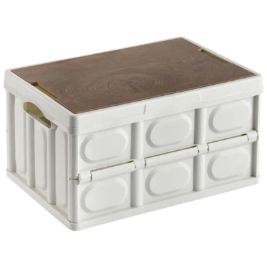 ochama Zusammenklappbare Outdoor-Aufbewahrungsbox- 55L - Für den Kofferraum - Organisationsbox - Weiß