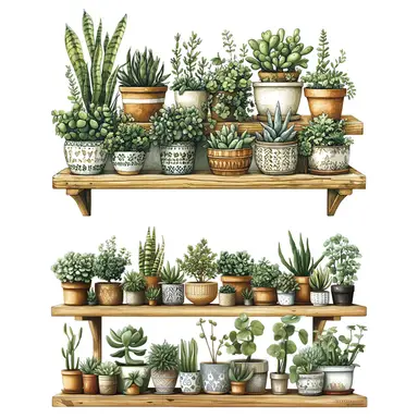 Tropical Vine Plant Potted Stickers with Butterfly & Flower Designs - Ideal for Living Room, Bedroom & Office,Potted plants