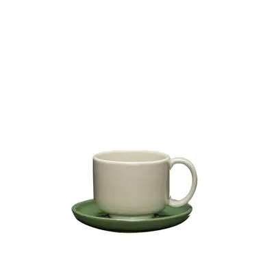 Amare Tasse avec soucoupe - Sable/Vert