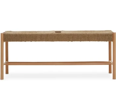 Interiors by Premier Bench Bandar Beech Wood & Hemp Rope Natural