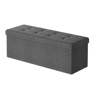 SONGMICSHOME Sitzbank mit Stauraum, 38 x 110 x 38 cm, Sitztruhe, Bettbank, Aufbewahrungstruhe, für Wohnzimmer, Schlafzimmer, Flur, dunkelgrau