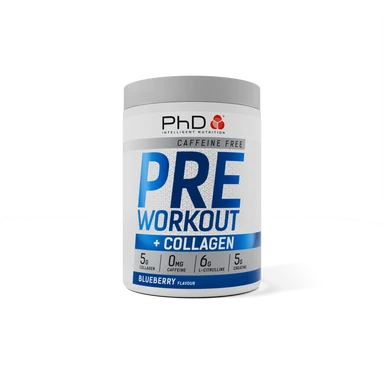 PhD Pre Workout Non-Stim Pre-Workout Energy Support Powder Blueberry Flavour - 490g