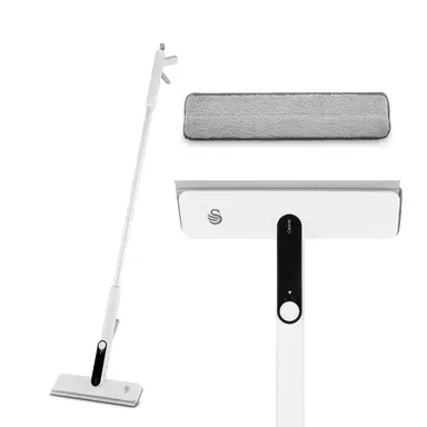 Swan Elevate 2-in-1 Extendable Window Cleaning Tool with Microfibre Pad and Squeegee, White