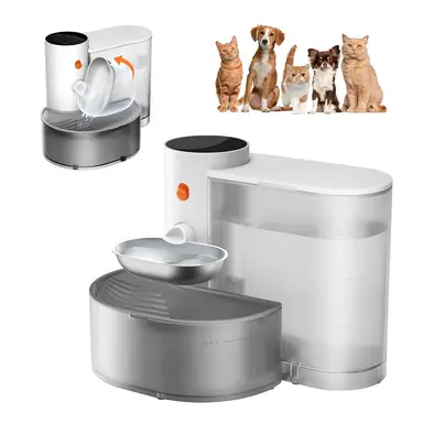 Petgravity Intelligenter automatischer Trinkbrunnen mit Edelstahltrinkschüssel, Selbstzirkulation, ohne Filterpatronen, 3000 ml extra großer Wassertank