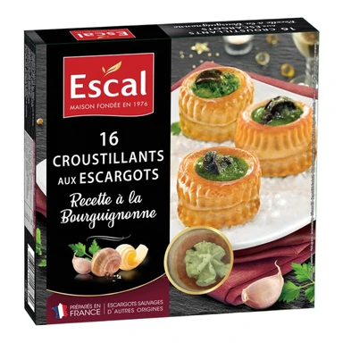 Escal Lot de 16 feuilletés croustillants aux escargots - 170 g