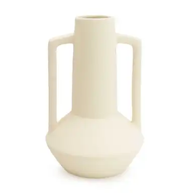 Candlelight Vase Handles Ceramic Cream H:25cm